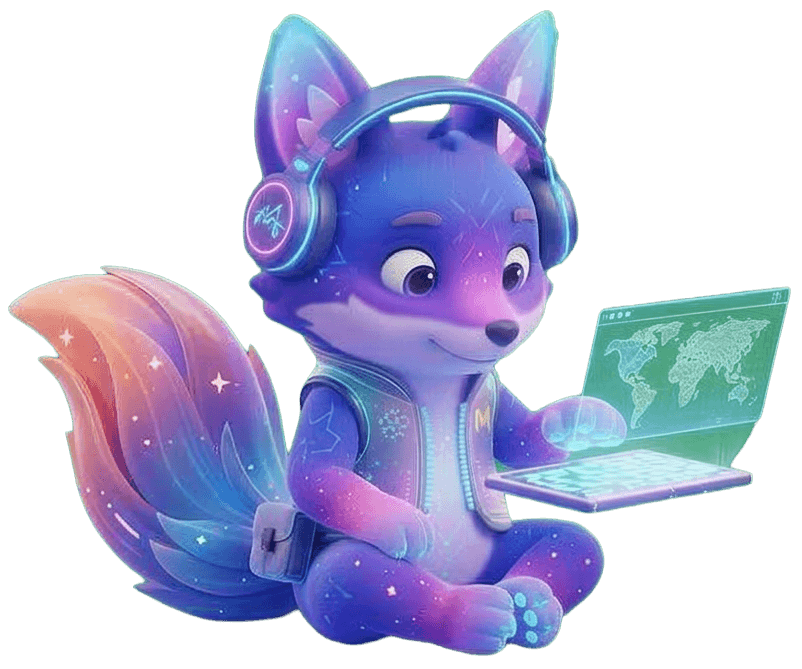 Mascotte avec laptop